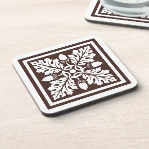 Mahogany Acorn und Leaf Tile Design Untersetzer