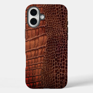 Mahogany Alligator Classic Reptile Leder (Imitate) iPhone 16 Plus Hülle