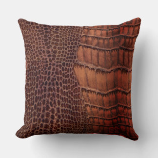Mahogany Alligator Classic Reptile Leder (Imitate) Kissen