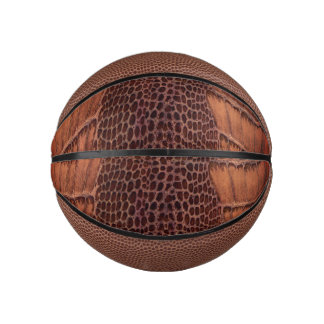 Mahogany Alligator Classic Reptile Leder (Imitate) Mini Basketball