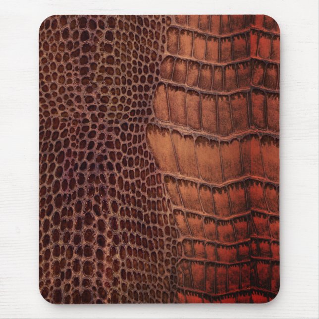 Mahogany Alligator Classic Reptile Leder (Imitate) Mousepad (Vorne)