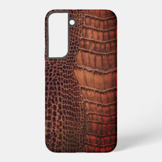 Mahogany Alligator Classic Reptile Leder (Imitate) Samsung Galaxy Hülle