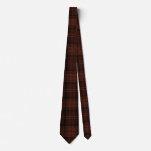 Mahogany Brown, Deep Brown und Rust Red Tartan Krawatte