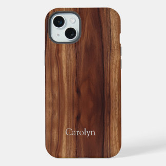 Mahogany Imitats Holzkörner kundenspezifisch iPhone 15 Plus Hülle
