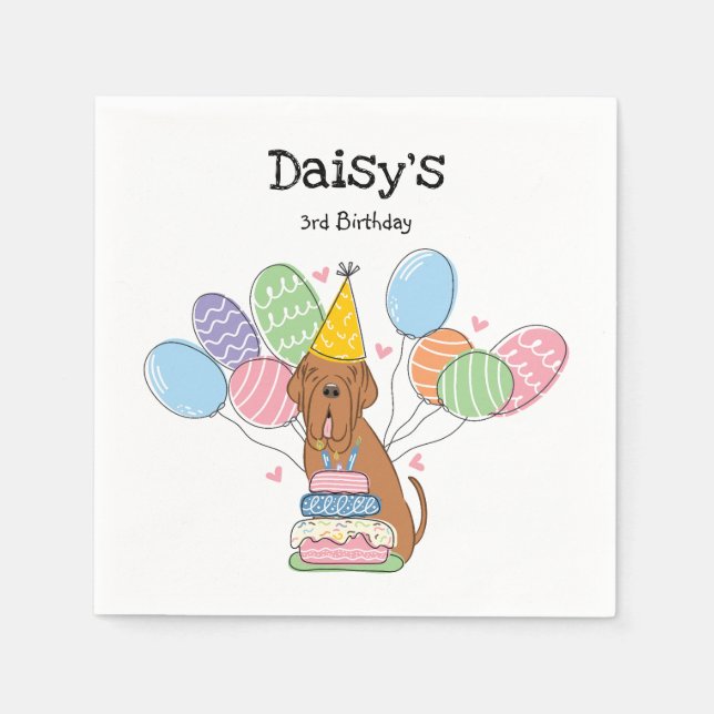 Mahogany Neapolitan Mastiff Dog Birthday Party Serviette (Vorderseite)