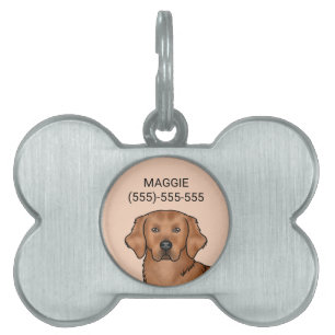 Mahogany Red Golden Retriever Cartoon Dog Portrait Tiermarke