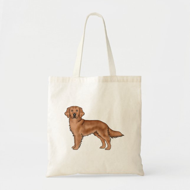 Mahogany Red Golden Retriever Niedlich Cartoon Dog Tragetasche (Vorne)