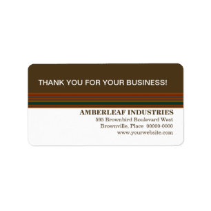 Mahogany Stripes Business-Dankeschön-Label Adressaufkleber