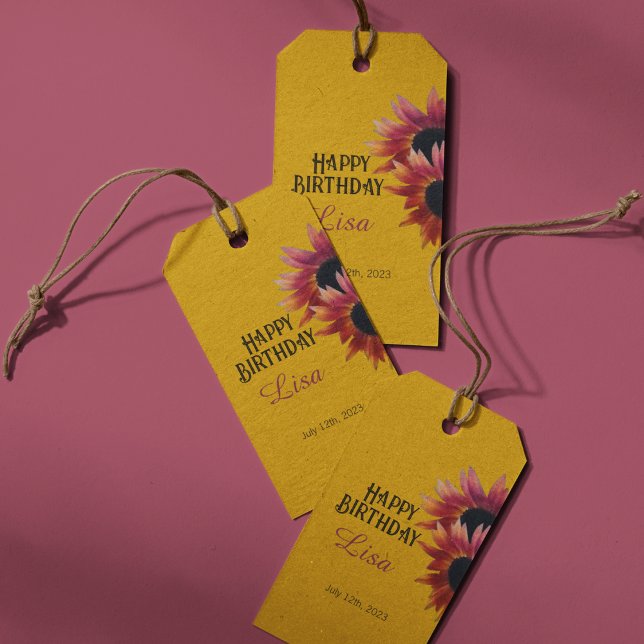 Mahogany Sunflower Geburtstag Geschenkanhänger (Von Creator hochgeladen)