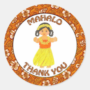 Mahola danke ~ Hawaii ~ Hawaiian Girl Stickers