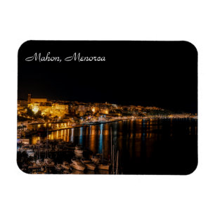 Mahon Hafen am Abend - Menorca, Spanien Magnet