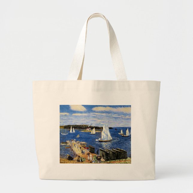 Mahone Bay von William Glackens Jumbo Stoffbeutel (Vorne)