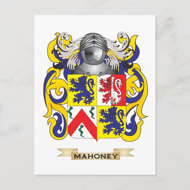 Mahoney-Wappen (Familienwappen) Postkarte (Vorderseite)