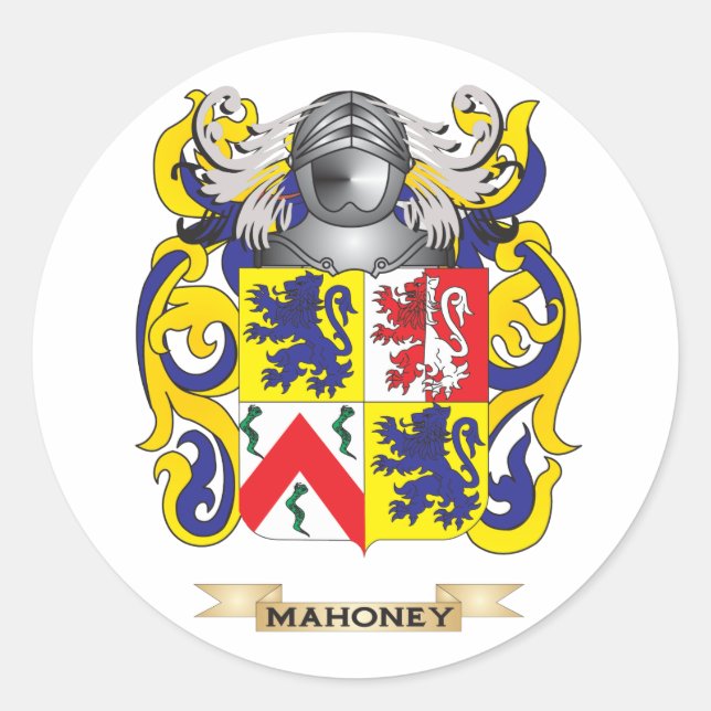 Mahoney-Wappen (Familienwappen) Runder Aufkleber (Vorderseite)
