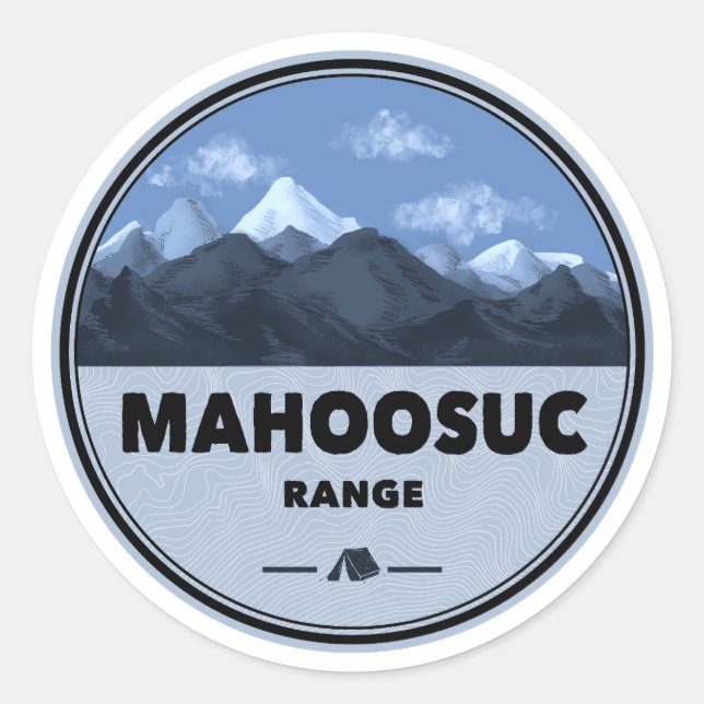 Mahoosuc Range New Hampshire Maine Camping Runder Aufkleber (Vorderseite)