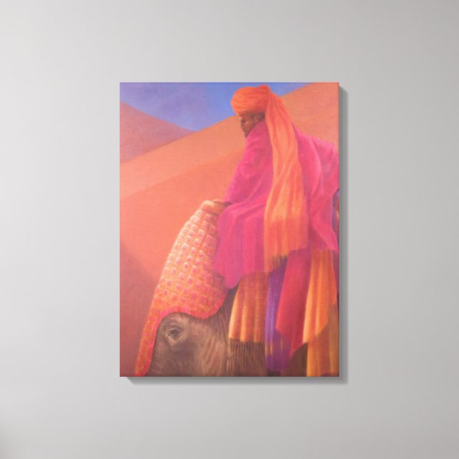 Mahout und Elephant Leinwanddruck (Vorderseite)