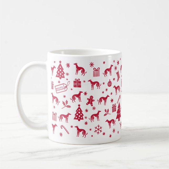 Mahratta Greyhound Christmas Design Kaffeetasse (Links)
