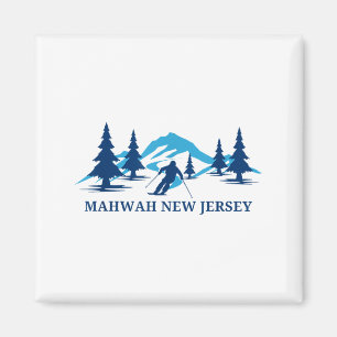 Mahwah New Jersey Skigebiet Skifahren Skifahrer  Magnet