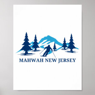 Mahwah New Jersey Skigebiet Skifahren Skifahrer  Poster