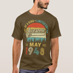Mai 1948 Vintag 75 Jahre alter Retro 75. Geburtsta T-Shirt