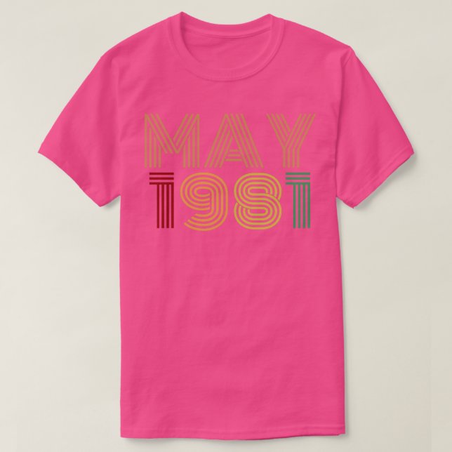 Mai 1981 Vintages Design T-Shirt (Design vorne)