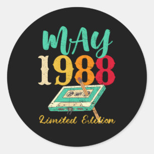Mai 1988 Kassette Bleistift 35. Runder Aufkleber