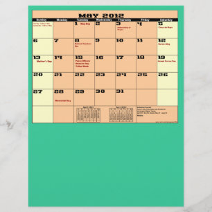 Mai. 2012 Kalender 13 Monat Mehrzweck-Flyer. Flyer