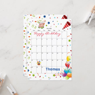 Mai 2022 Kalender Glückwunsch Geburtstag Einladung