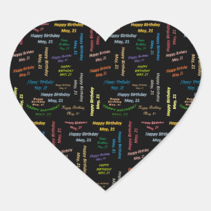 Mai, 21 Geburtstag Herz-Aufkleber