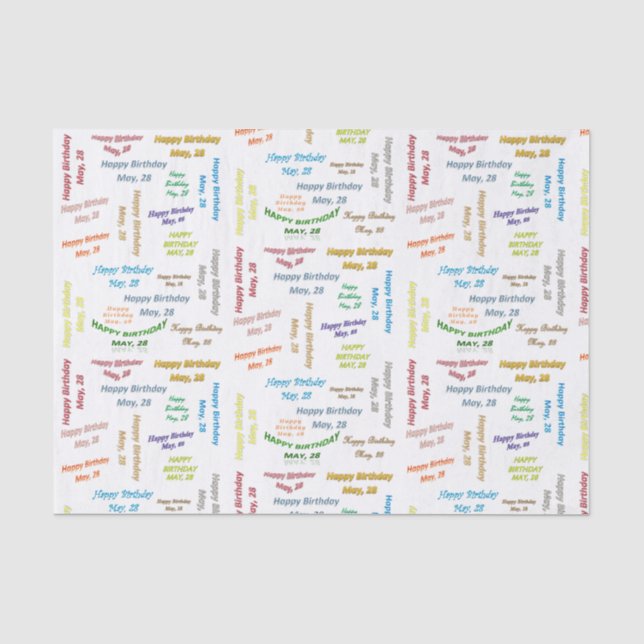 Mai, 28 Geburtstags-Gewebepapier Seidenpapier (Vorderseite)
