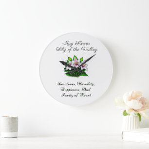Mai Blume Lily of the Valley Floral Große Wanduhr