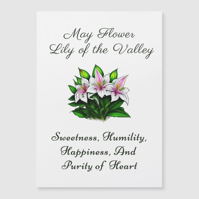 Mai Blume Lily of the Valley Floral Magnetkarte (Vorderseite)