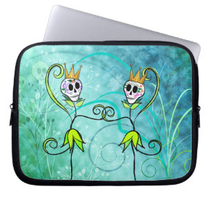 Mai-Blumen-Zuckerschädel-Laptop-Hülse Laptopschutzhülle