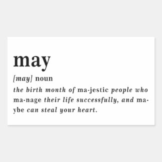Mai-Definitions-Geburtstag Rechteckiger Aufkleber