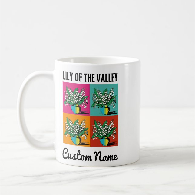 Mai Geburtmonat Blume Lily of the Valley Colorful Kaffeetasse (Links)
