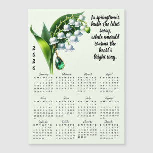 Mai-Geburtsblumen- und Steinkalender Magnetkarte