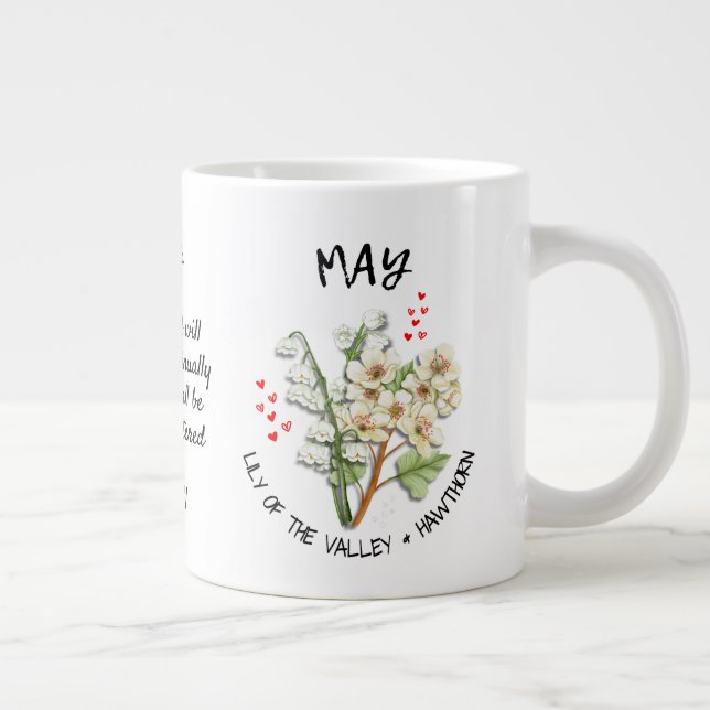 MAI Geburtsmonat Blume Christlicher Individuelle N Jumbo-Tasse (Rechts)