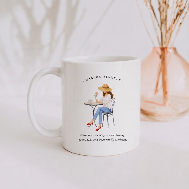 Mai Geburtsmonat Mädchen | Monogramm  Kaffeetasse (Von Creator hochgeladen)