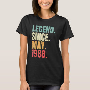 Mai Geburtstag Legende Seit Mai 1988 Retro T-Shirt