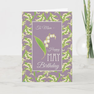 Mai-Geburtstagskarte Lily-of-the-Valley, Mauve: Ma Karte