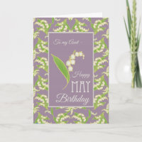 Mai-Geburtstagskarte Lily-of-the-Valley, Mauve: Ta