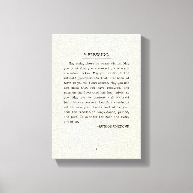 Mai heute gibt es Frieden innerhalb Leinwanddruck (Vorderseite)