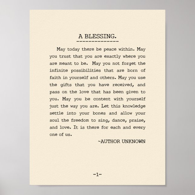 Mai heute gibt es Frieden innerhalb Poster (Vorne)