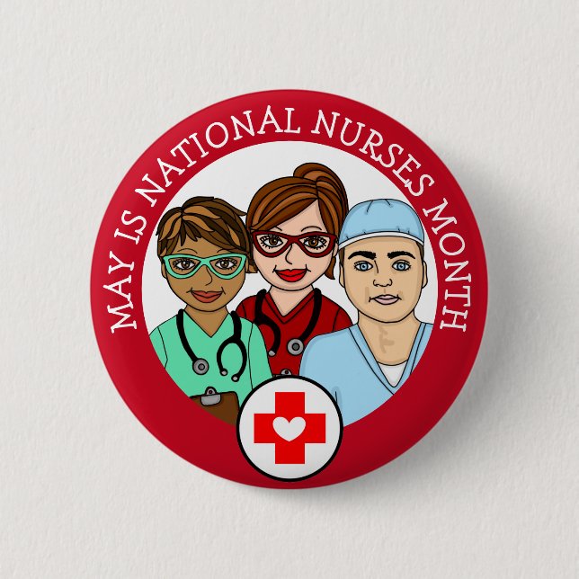 Mai ist Monat der Krankenschwester Button (Vorderseite)