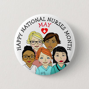 Mai ist Monat der Krankenschwester Button