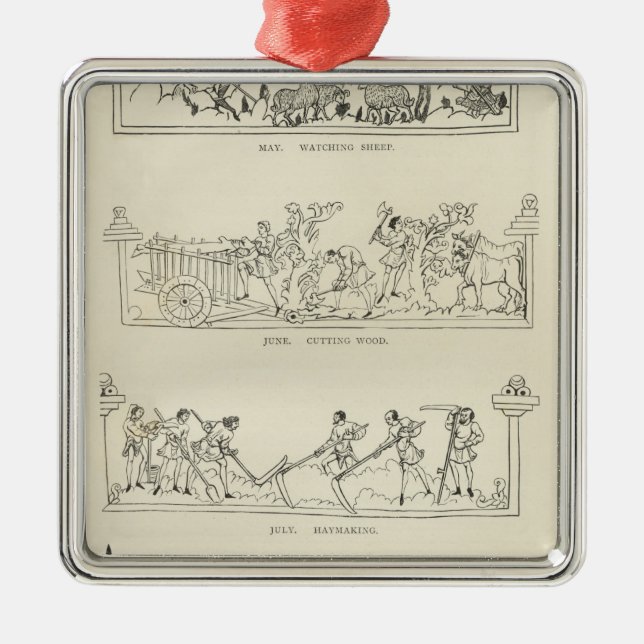 Mai, Juni, Juli und August, von Silbernes Ornament (Vorne)