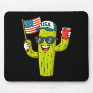 Mai lustig cool Friede Kaktus US-Flagge 4. Juli Mousepad