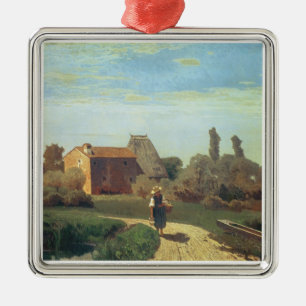 Mai-Morgen (Öl auf Leinwand) Silbernes Ornament