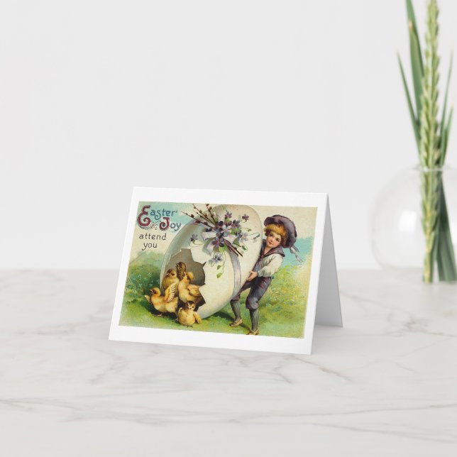 Mai Osterfreude an Vintagen Ostern Feiertagskarte (Vorderseite)