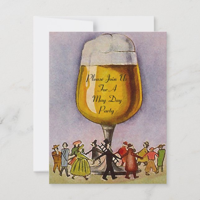 MAI TAG MAYPOLE PARTY EINLADUNG ~ EZ to CUSTOMIZE (Vorderseite)